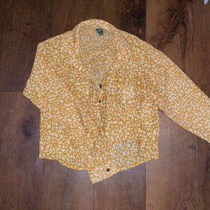 Yellow and white floral button down blouse from wild fable from target XSMALL